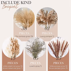 85PcsPampas Grass Decorative Vase Home Design Arrangements