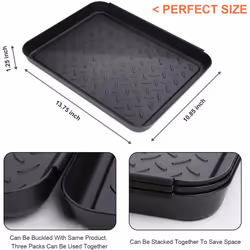 3 PCS Boot Tray Heavy Duty Shoe Mat Trays,Storage Tray,13.7X10.8 Inch