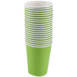 20x Paper Cups Solid Colours Birthday Tableware Catering green