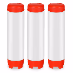16 Oz Inverted Squeeze Bottles, Refillable Tip for Sauces Ketchup
