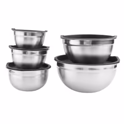 5 Pcs Mixing Bowl,Stainless Steel Stackable Salad Bowl with Airtight