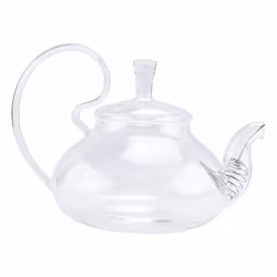 Heat High Handle Flower Coffee Glass Tea Pot with Strainer