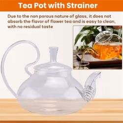 Heat High Handle Flower Coffee Glass Tea Pot with Strainer