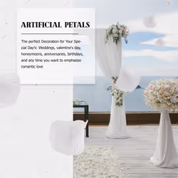 100 Pcs Artificial Flower Petal for Wedding Decoration, White