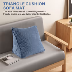 Backrest Cushion Wedge Pillow Back Cushion Lumbar Pad (Blue)