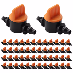 50Pcs 1/4Inch Pipe Mini Valve 4/7mm Hose Controller Barbed Adapter