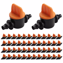 50Pcs 1/4Inch Pipe Mini Valve 4/7mm Hose Controller Barbed Adapter