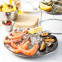 Seafood Plate Set Double Stainless Steel Snack Plate Afternoon Tea