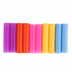 10pcs Assorted Colors Reusable Silicone Straws Tips Covers