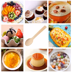 100Pcs Disposable Wooden Spoon Mini Ice Cream Spoon