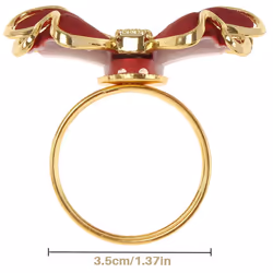 6 Pieces Red Bowknot Napkin Rings, Napkin Buckles Elegant Table Decor