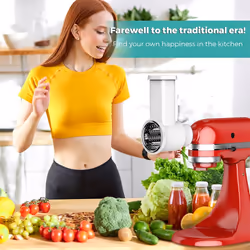 Fresh Prep Vegetable Slicer for Mixer, with Cleaning Brush