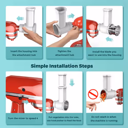 Fresh Prep Vegetable Slicer for Mixer, with Cleaning Brush