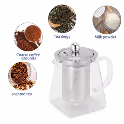 Thickened Glass Teapot Heat Flower Tea Pot Bubble Tea Pot