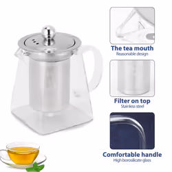 Thickened Glass Teapot Heat Flower Tea Pot Bubble Tea Pot