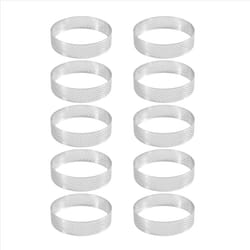 10 Pcs Circular Stainless Steel Tart Ring Tower Pie Cake Mould