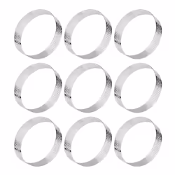 10 Pcs Circular Stainless Steel Tart Ring Tower Pie Cake Mould
