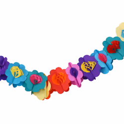 Paper Garland Decorations, Mexican Banner Hibiscus Garland