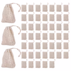 Shower Bath Natural Sisal Soap Bag Exfoliating Soap Saver Pouch 50Pcs