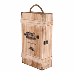 Vintage Wood 2 Red Wine Bottle Box Case Storage Carrying Display Gift
