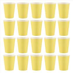 20x Paper Cups Solid Colours Birthday Tableware Catering yellow