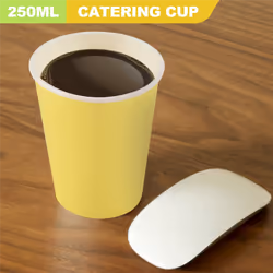 20x Paper Cups Solid Colours Birthday Tableware Catering yellow