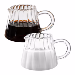 Glass Pitcher, Wave Shaped Glass Creamer Pitcher, Glass Tea Pitcher