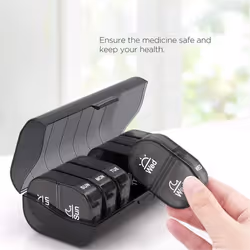 Pill Box Organizer 21 Grids 3 Times One Day Portable Travel,C