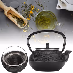 Iron Tea Pot with Stainless Steel Infuser Cast Japanese Iron Teapot