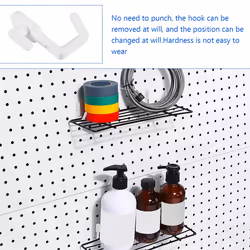 24Pcs Pegboard Hooks J Shape Pegboard Hook Peg Board Tool Parts-White