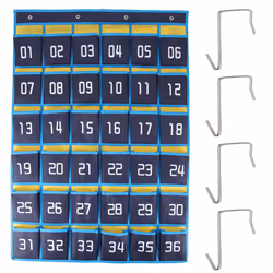 36 Numbered Pockets Chart Cell Phone Hanging Organizer for Classroom