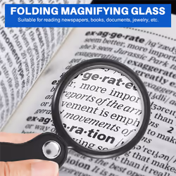 Folding Fold Away Pocket Magnifying Glass Magnifier Lens