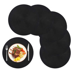 Round Braided Placemats Set of 6 Table Mats for Dining Tables