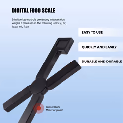 Mini Folding Digital Portable Food Weighing Scale Black