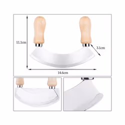 Chopping Knife, Herb Knife with 1 Stainless Steel Blade, Pizza Cutter