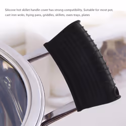 Silicone Hot Handle Holders Cover Cast Iron Skillet Handle -Black