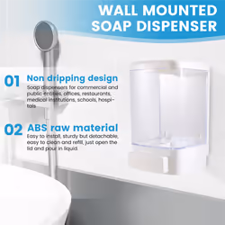 Manual Dispenser 33.8Oz/1000Ml Wall Mount Soap Dispenser Bathroom