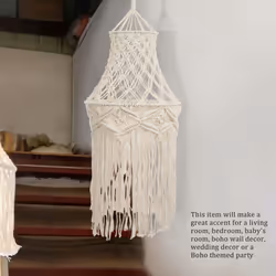 Macrame Lamp Shade Hanging Pendant Light Cover Modern Bohemian