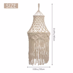 Macrame Lamp Shade Hanging Pendant Light Cover Modern Bohemian