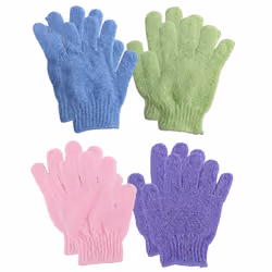 4 Pair Shower Bath Gloves Wash Skin Spa Body Scrubber Cleaner