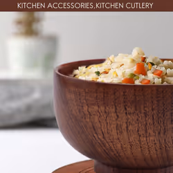 Wooden Bowls Wooden Soup Bowl Healthy Food Dinner Tableware