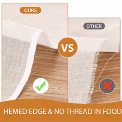 8 PCS Reusable Cheese Cloths, 20x20 Inch Hemmed Organic Cheesecloth