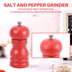 Wood Salt and Pepper Grinder Set Manual Mill Shaker, Solid Wood Red