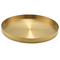 Round Gold Tray,Metal Decorative Tray Makeup Tray Organizer,11.8 Inch