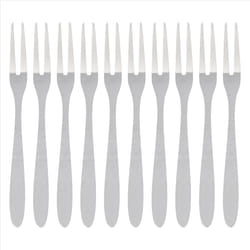10Pcs Stainless Steel Reusable Fruit Fork Cake Snack Tool 13cm