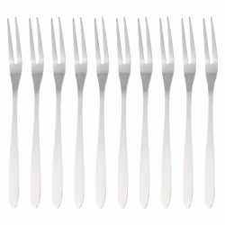 10Pcs Stainless Steel Reusable Fruit Fork Cake Snack Tool 13cm