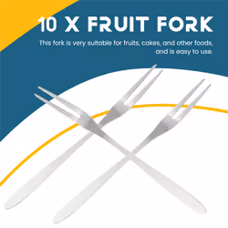 10Pcs Stainless Steel Reusable Fruit Fork Cake Snack Tool 13cm