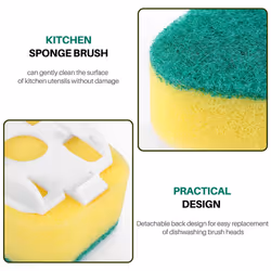 18 Pcs Dish Wand Refills Replacement Sponge Heads for Cleaning Brush
