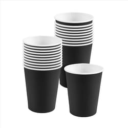 20x Paper Cups Solid Colours Birthday Tableware Catering black