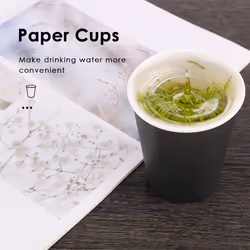 20x Paper Cups Solid Colours Birthday Tableware Catering black